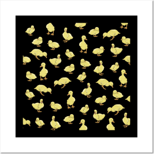 Yellow duckling pattern Posters and Art